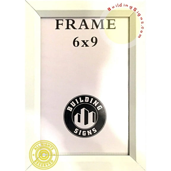 White Elevator Inspection Certificate Frame 6 x 9 (Heavy Duty - Aluminum) (ref-2201)