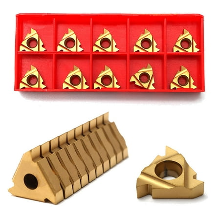 Carbide Insert Turning Tool - Outtop 10Pcs/Set 16IR AG60 Inserts Blade Lathe CNC Carbide Thread Cutting Turning Tool