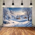 thumbnail image 2 of Snow Winter Christmas Village Background Pine Tree s Backdrop New Year Home ration Photography Studio Supplier, 2 of 8