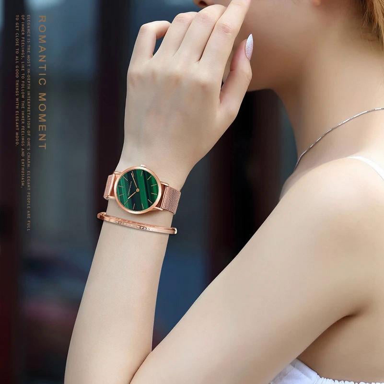 Hannah Martin high quality luxury women's watch fashion green malachite texture waterproof quartz watches for women dropshipping