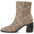 thumbnail image 3 of Journee Womens Sloann Inside Zip Stacked Heel Booties, 3 of 10