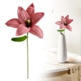 thumbnail image 2 of Crochet Flowers, Knitted Artificial Wool Lily for, Handmade Knitted Flowers, Lily Mother' Day Gift Crochet Flowers Artificial Flower Bouquet Homemade Desktop Table Decor Gift, 1Pc(Red,15.7x4"), 2 of 9