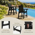 thumbnail image 6 of Dycanpo 25.6'' Tall Adirondack Chair with Cup Holder,Outdoor Bar Stools set of 4,HDPS-Black, 6 of 7