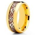 thumbnail image 2 of Silly Kings 8mm Yellow Gold Titanium Wedding Ring Dragon Design Unisex Comfort Fit Band, 2 of 3