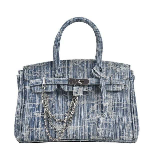 Niche Design Bag Spring and Summer New Denim Blue High-end Texture Large Capacity Commuting Shoulder Crossbody Bag