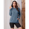 thumbnail image 2 of HOWCOME Women's Oversized Sweatshirts - Brushed Fleece Knit Long Sleeve Hooded Pullover Top Teen Girls Preppy Hoodies Light Blue 2XL, 2 of 7