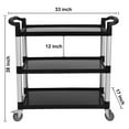 thumbnail image 2 of Towallmark Chariot Utilitaire à 3 Niveaux avec Roues, Chariot Roulant Robuste pour Restaurant Bureau Usage Commercial, Chariot de Service Industriel en Métal avec Roues Verrouillables, Noir, 2 of 6