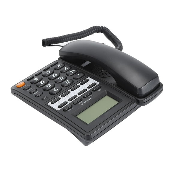 Landline Phone, Corded Phone HD Caller Display Screen Skid Resistant for Hotel for Britain Black,White