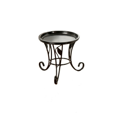Flower Pot Stand With Wheels Iron Metal Mini Small Flower Plants Pot Stand for Indoor Outdoor Balcony Desk (Black)(5.12in*5.32in) ()