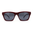 thumbnail image 2 of Womens Narrow Rectangle Dad Fashion Horn Rim Retro Sunglasses Red Black, 2 of 4