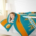 thumbnail image 4 of Homewish Rugby Helmat Bedding Comforter Set,Boys Football Sport Twin Comforter Sets,Cyan Orange Bedding Set For Teens,Microfiber Bedroom Decor Reversible,2pcs, 4 of 8