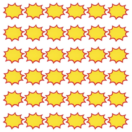 Zoyueyie 60Pcs Supermarket Price Labels Promote Sales Signs Blank Explosion Shape Paper