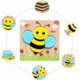 thumbnail image 3 of Rompecabezas de Madera, Juguetes Montessori para niños de 1 2 3 4 años, Rompecabezas entrelazados, Juego Educativo de Aprendizaje de Animales bebés para niños, Rompecabezas con Marco, 3 of 5