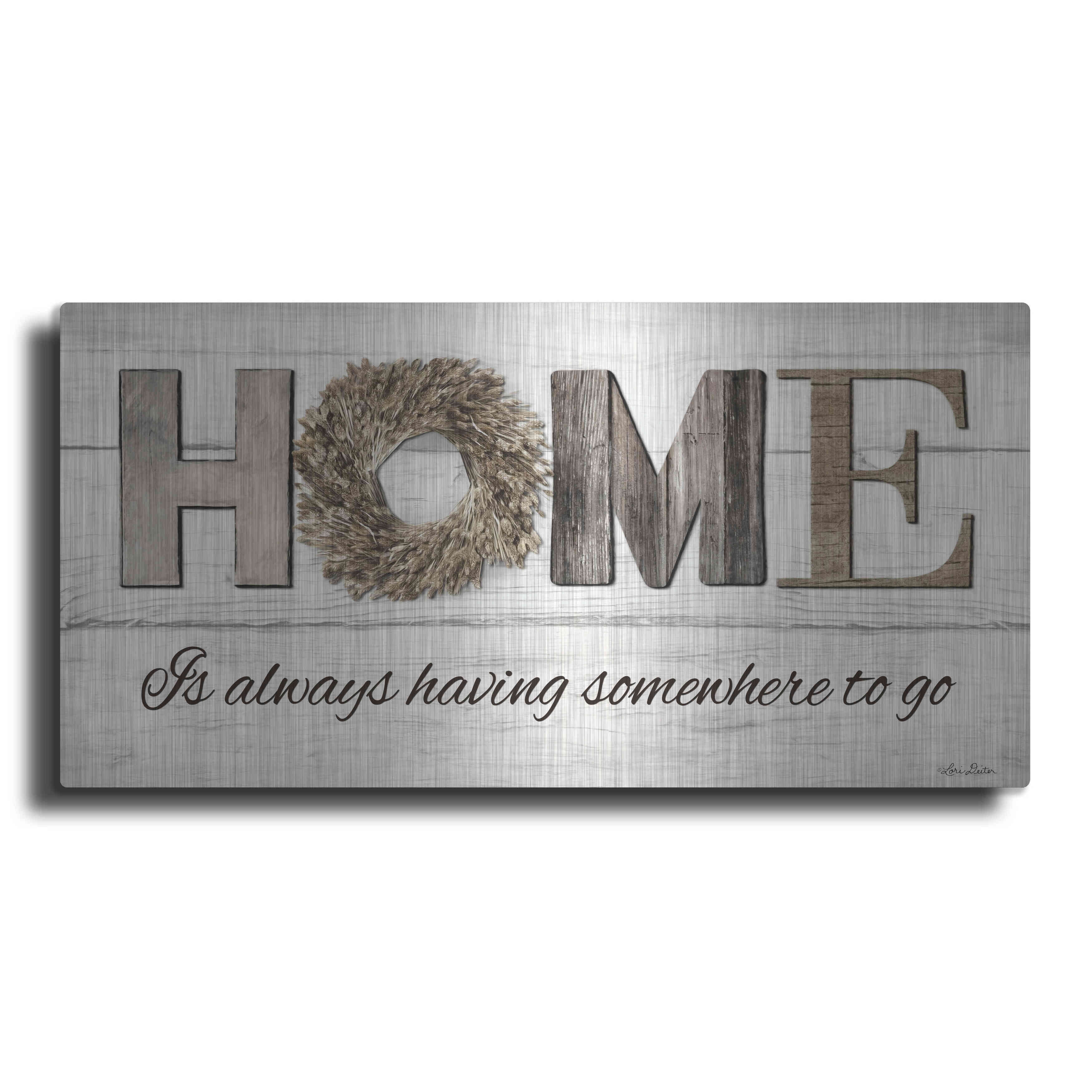 Home Is Always Having Somewhere to Go Beige and Brown Canvas Print