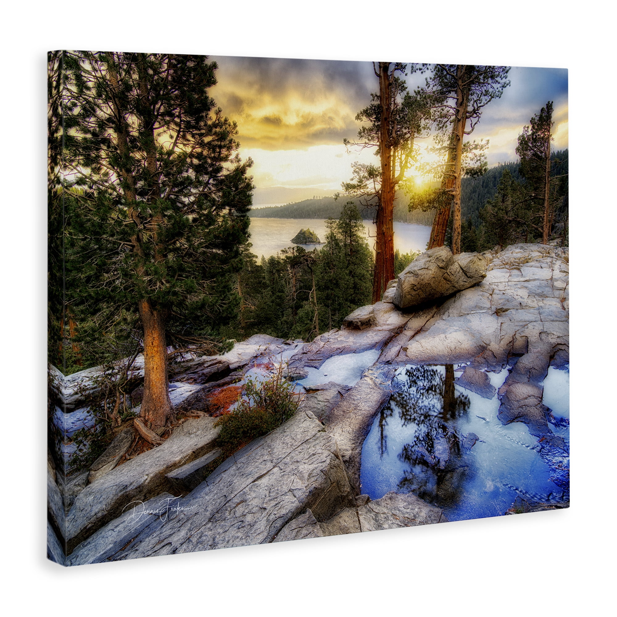 Stupell Industries Forest Cliff Landscape Landscape & Nature Painting Wrapped Canvas Art Print Wall Art, 20 x 16