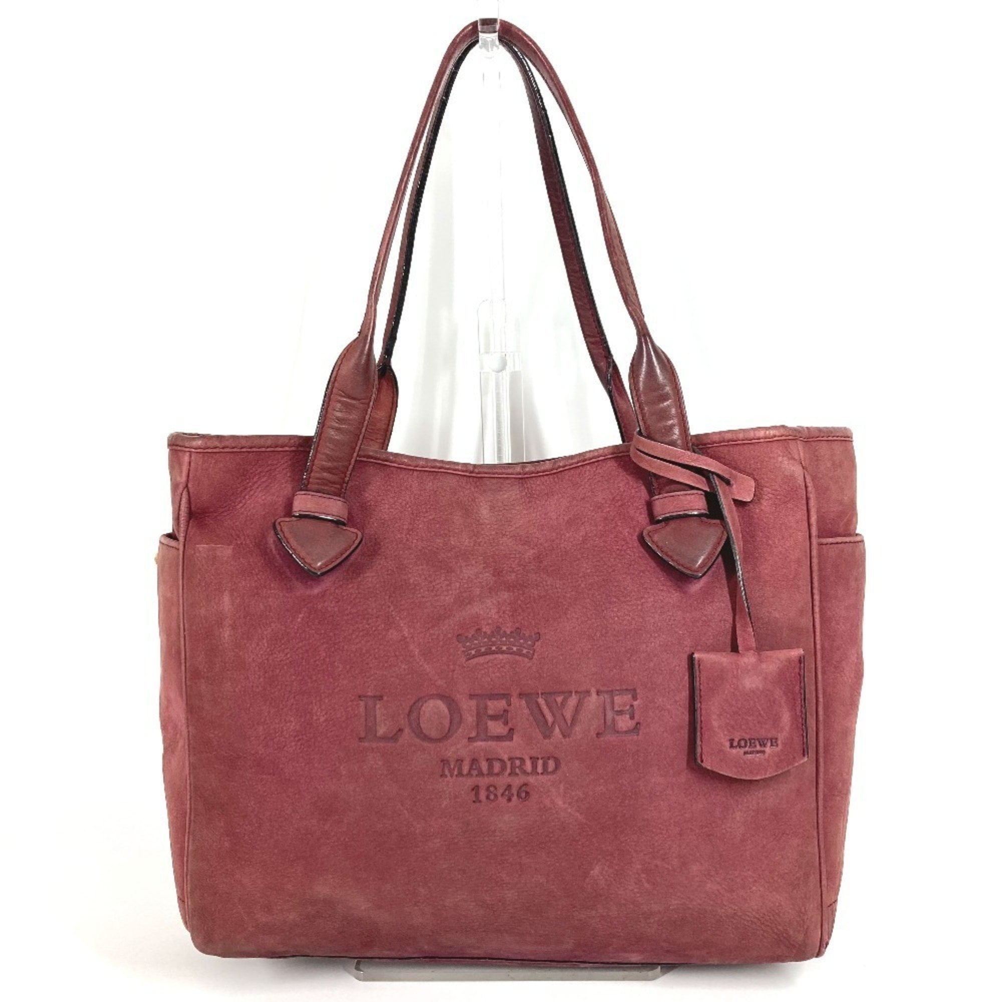 バッグ LOEWE LOGO LEATHER SHOULDER TOTE BAG Pre-Owned LOEWE Logo Heritage Tote Bag Shoulder in Nubuck Leather