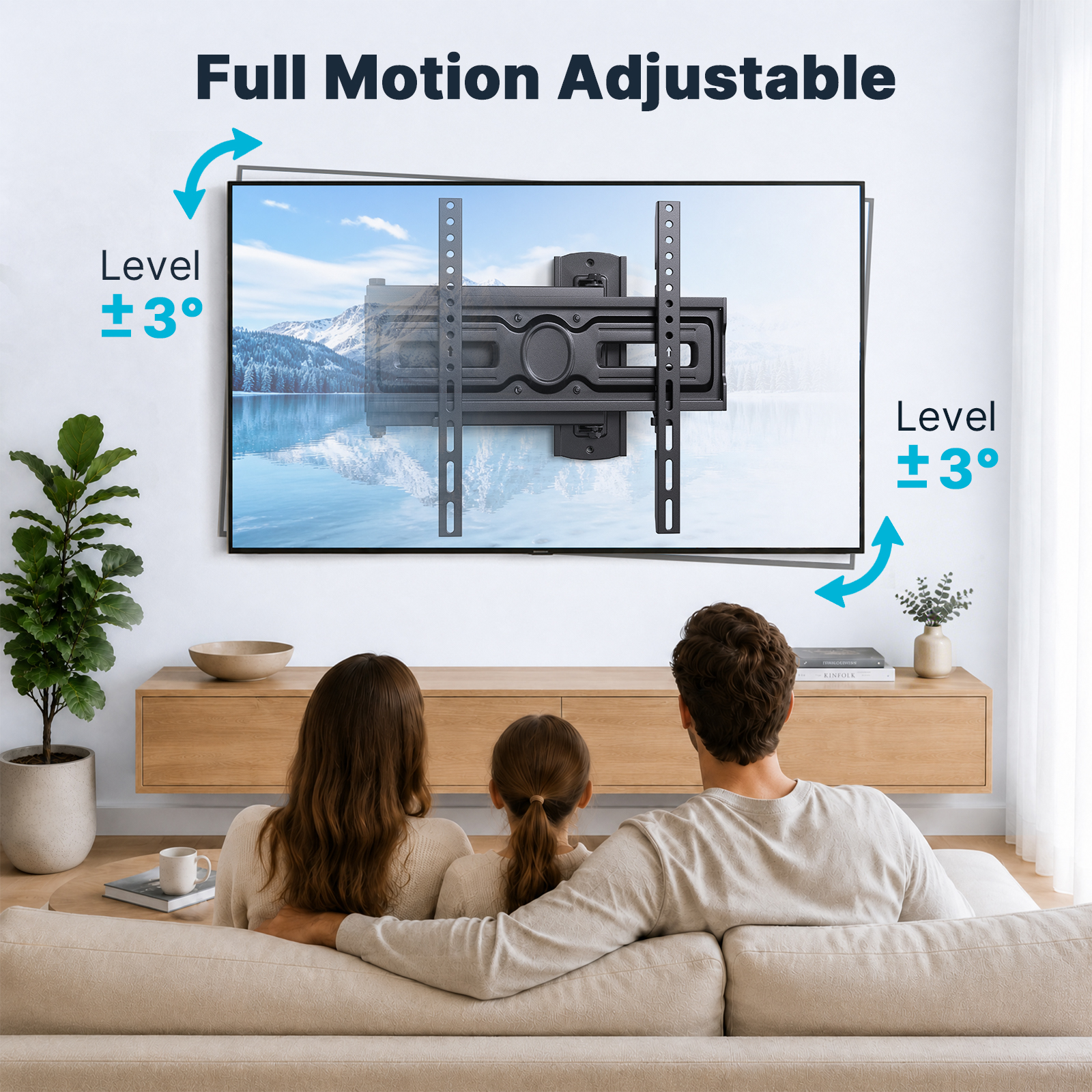 MountFTV Full Motion TV Wall Mount 26-65", Max 88 lbs photo 6