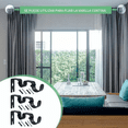 thumbnail image 5 of Soporte Set 3 Cortinero Para Pared Ajustable Gancho Doble negro, 5 of 5