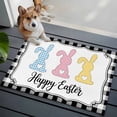 thumbnail image 4 of Rectangle Area Rug 2x3ft, Happy Easter Watercolor Bunnies Non-Shedding Washable Area Rug, Black White Plaid Non Slip Low-Profile Rugs for Living Room, Bedroom Dining Room, 4 of 9