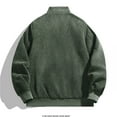 thumbnail image 3 of Brondbend Men Jacket Men's Winter Coats Mock Neck Long Sleeved Zipper Pocket Outerwear Solid Color Stylish Jacket Loose Party Tops Green, 3 of 3