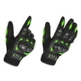 thumbnail image 2 of 1 par de guantes de ciclismo para exteriores, cómodos, con orificio para el sudor, de nailon, para deportes de motocicleta, color verde, talla L (8,5-9,0 cm/3,3-3,5 pulgadas), 2 of 12