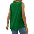 thumbnail image 6 of Pxiakgy Summer Tank Tops for Women Loose Fit Pleated Square Neck Sleeveless Tops Curved Hem Flowy Womens Summer Tops Square Neck Loose Short Sleeve Beach Vacation Outfits Sleeveless Blouses Green 3Xl, 6 of 8