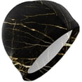 thumbnail image 1 of FYBTO Swimming Cap Marble Black and Gold Texture Style Unisex Adult FYBTO Polyester, 1 of 4