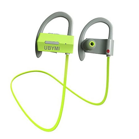 UBYMI Bluetooth Headphones, Best Wireless Sports Earphones w/Mic Waterproof HD Stereo Sweatproof Earbuds for Gym Running (Best Headphones For Work Environment)