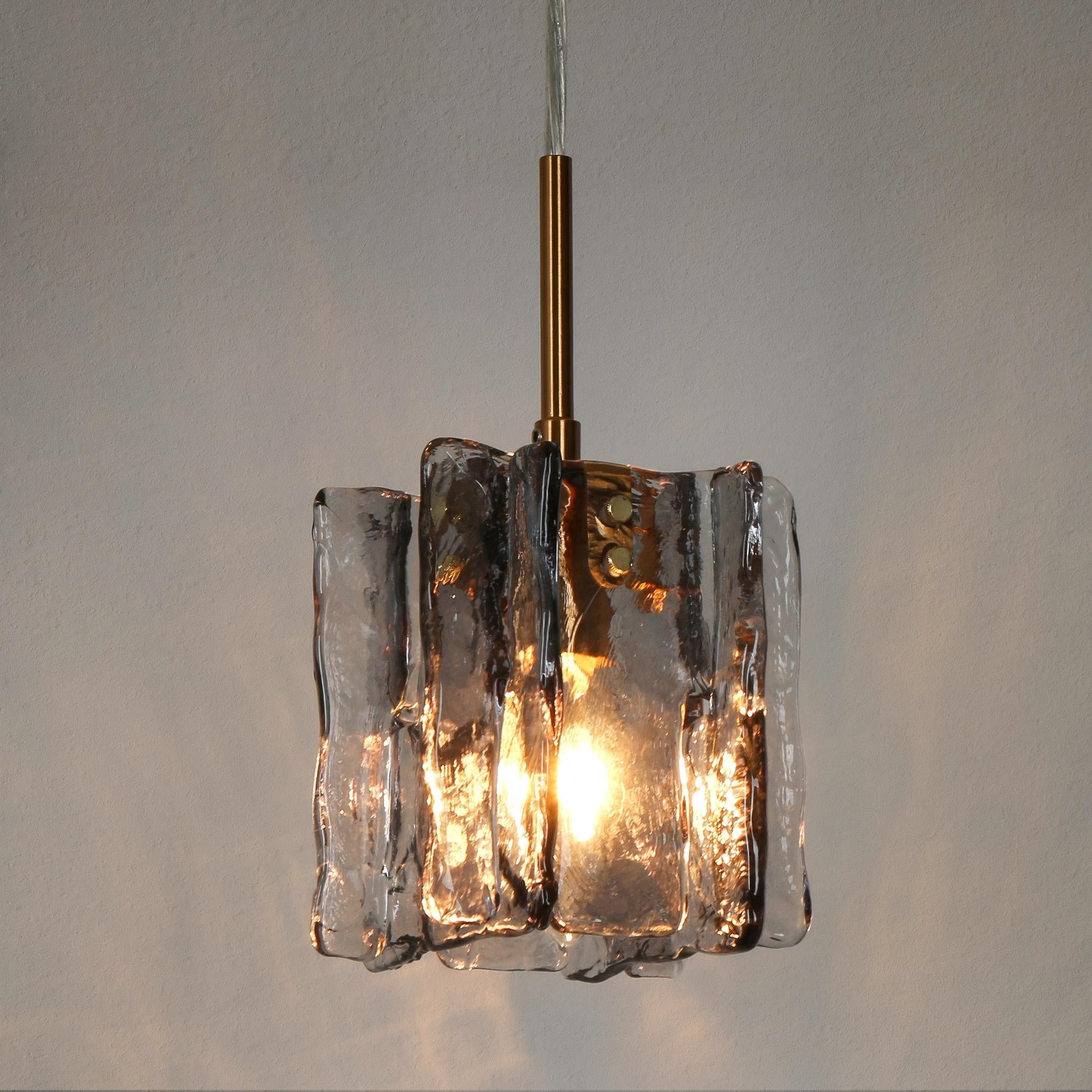 LNC Tucana Textured Glass Mini Pendant Light, Modern Linear LED Hanging Fixture