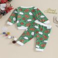 thumbnail image 4 of Toddler Boys Girls Christmas Outfits Print Sweatshirts Pants Set, 4 of 9