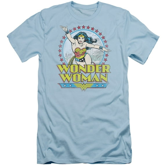 DC Comics Star Of Paradise Island S/S Adult 30/1 T-Shirt Light Blue