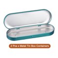 thumbnail image 3 of 2Pack 6.9x2.4x0.7 Inch Metal Tin Box Containers Portable Box, Green, 3 of 7