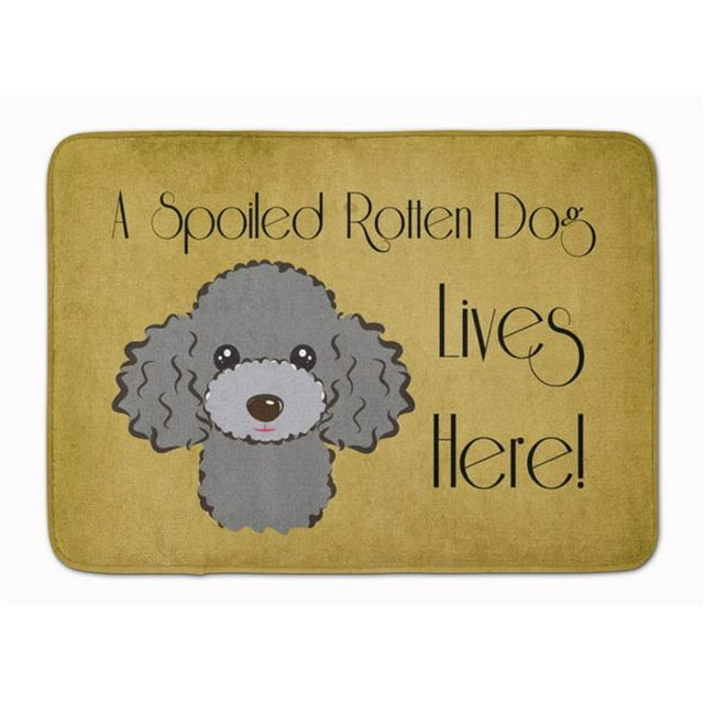 Carolines Treasures BB1507RUG Silver & Grey Poodle Spoiled Dog Machine Washable Memory Foam Mat