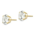 thumbnail image 2 of Real 14kt Yellow Gold 10mm Round CZ Post Earrings; for Adults and Teens; for Women and Men, 2 of 3