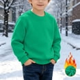 thumbnail image 2 of biudgviw Baby Boy Girl Sweatshirt Fleece Lined Long Sleeve Pullover Comfy Warm Crewneck Tops Kids Winter Clothes(Green,12-13 Years), 2 of 7