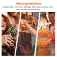 thumbnail image 4 of copa de vino de cristal, creativa, con pajita (transparente)., 4 of 6