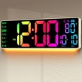 thumbnail image 1 of Reloj de pared digital ANSOPER de 16,5 pulgadas con 11 colores RGB caqui, 1 of 9