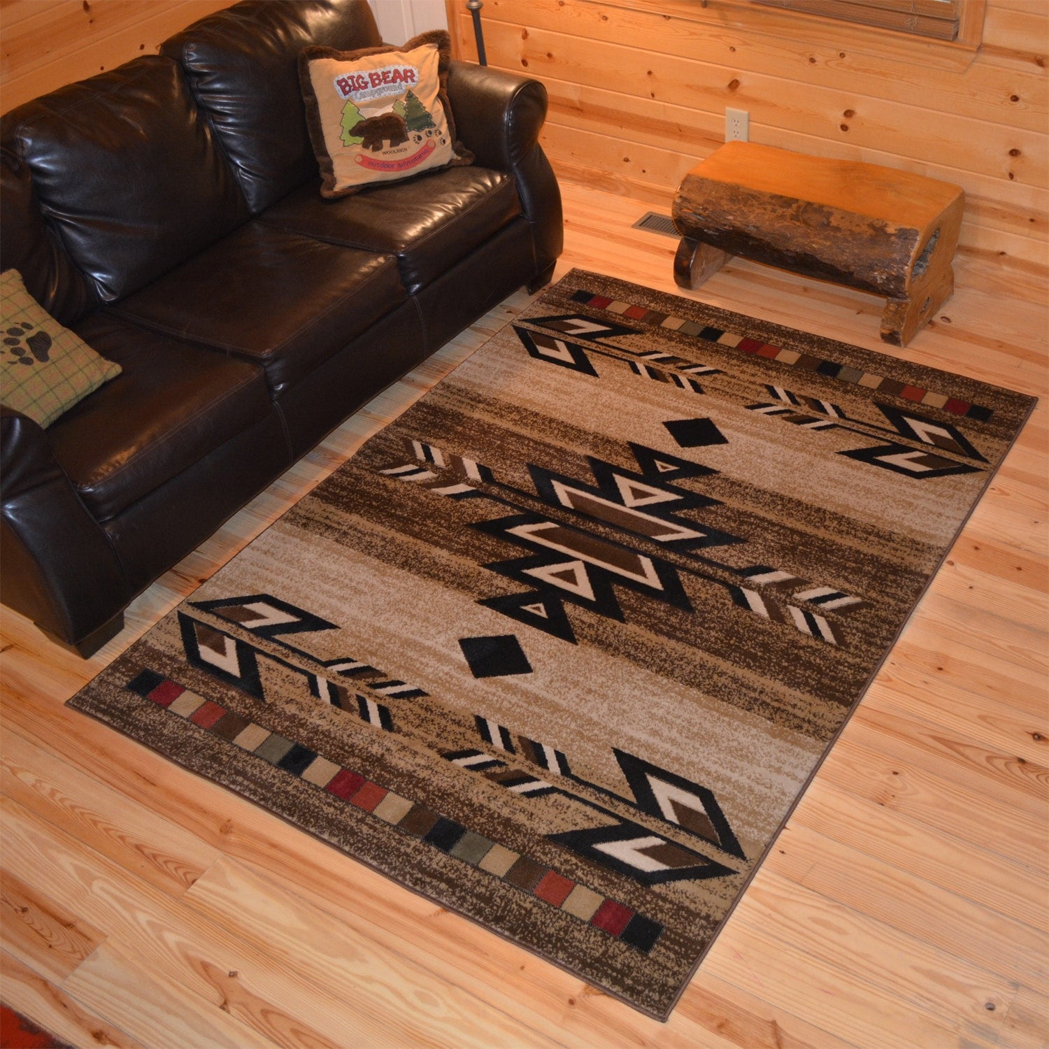 Storm Catcher Chestnut Southwest Ranch Country Rustic Lodge Rug 2'1" x 7'8"