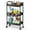 Black, variant on 3 Tier Mesh Utility Cart, Rolling Metal Organization Cart with Handle and Lockable Wheels, 3 Hanging Cups and 4 Hooks, Mobile Trolley Cart for Kitchen, Bathroom, Office, Workshop, Green