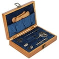 thumbnail image 2 of Juego de tijeras de bordado vintage, caja de costura de acero inoxidable y madera, kit de tijeras, herramientas de costura y bordado multifuncionales, color plateado, 2 of 14