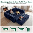thumbnail image 6 of BEHOST 6-Piece 130" Modular Sectional Sofa, Velvet Boneless Cloud Couch with Dog Pad, Oversized Deep Seat Couches for Living Room, Navy Blue, 6 of 10
