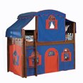 thumbnail image 2 of Bolton Furniture Mission Twin Low Loft Bed, Cherry with Blue/Red Top Tent, Bottom Playhouse Curtain, 2 of 2