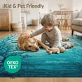 thumbnail image 4 of ODIKA 3'x5' Washable Accent Rug Pet Friendly, Non-Shedding Mat Mermaid Gradient Scale Mosaic With Ombre Fish And Coral Accents for Bedside, Nursery Room, 4 of 7