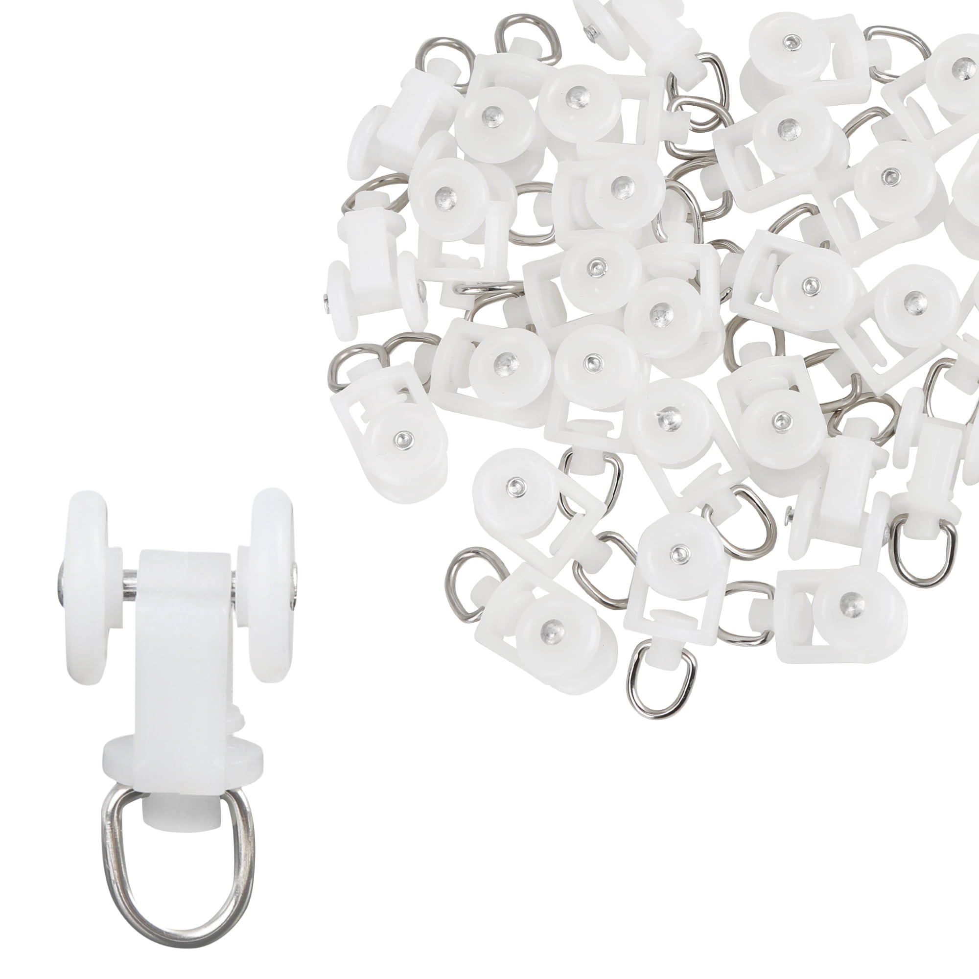 30 Pcs Plastic White Curtain Track Rollers 29mm x 15mm for Car RV