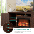 thumbnail image 6 of Laintene TV Stand with Fireplace for 65" TV, Electric Fireplace Entertainment Center with Storage Cabinets & Adjustable Shelves, 1400W Heater Farmhouse TV Stand for Living Room, Brown, 6 of 10