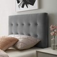 thumbnail image 1 of Modway Emily Twin Biscuit Tufted Performance Velvet Headboard, Gray, 1 of 4