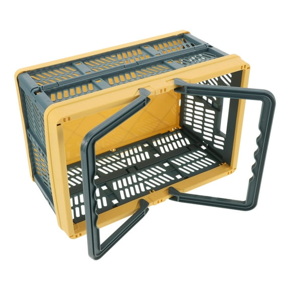 Worgeous Basket for Groceries Plastic Folding Storage Organizer Blue 1PC