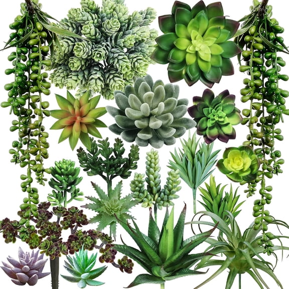 Artificial succulents - plastic simulated succulents for home garden and office decoration