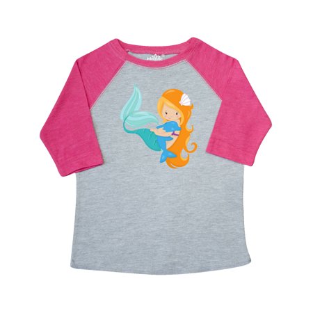 

Inktastic Mermaid And Dolphin Mermaid With Orange Hair Gift Toddler Toddler Girl T-Shirt