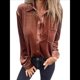thumbnail image 1 of Camisetas Casuales de Larga con Botones de Terciopelo de Invierno para Mujer Color Café XXL, 1 of 8